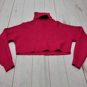 House of Harlow 1960 magenta pink crop turtleneck sweater